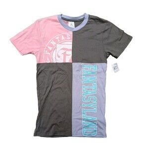 NWT Disney Shirt Adult XS Gray Pink Block Fantasyland Disney World Parks